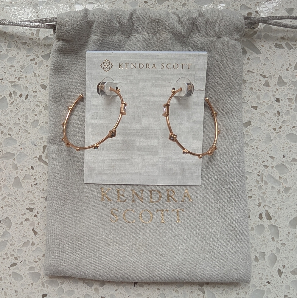 Kendra Scott Rhoan Rose Gold Hoop Earrings